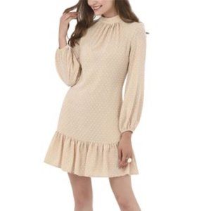 Closet London Womens High Collar Frill Hem Dress